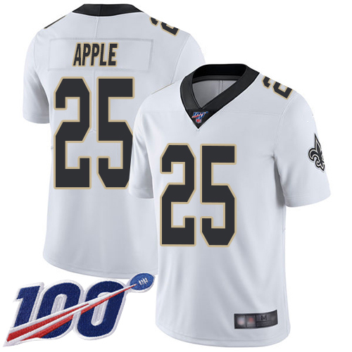 Men New Orleans Saints Limited White Eli Apple Road Jersey NFL Football #25 100th Season Vapor Untouchable Jersey